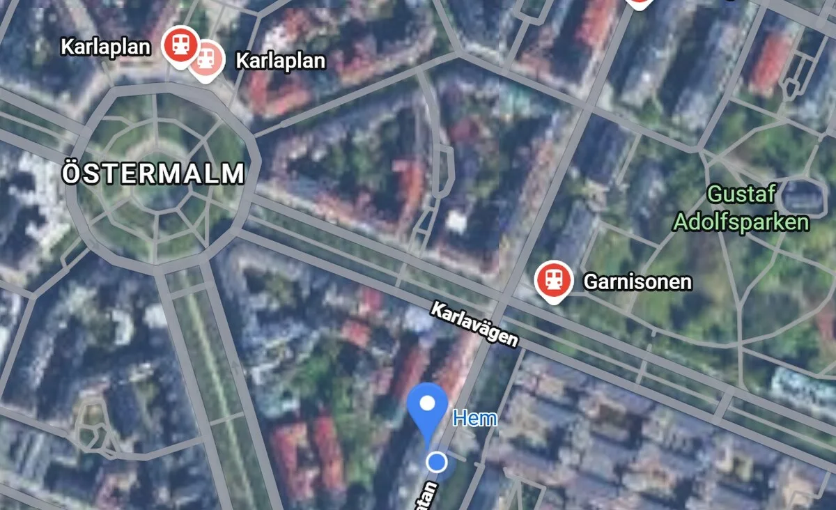 Karta Banérgatan 25 Stockholm